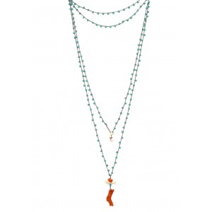 Collana uncinetto con Pendente Bamboo Coral
